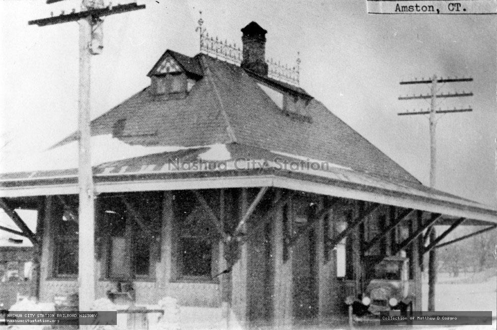 Postcard: Railroad Station, Amston, Connecticut